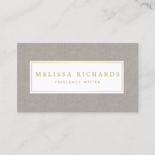 Einfach Luxe Linen Writer, Author Business Card Visitenkarte