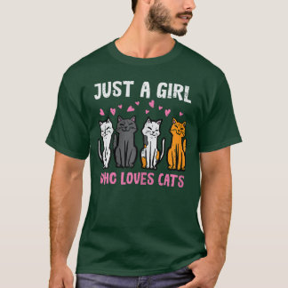 Einfach Mädchen, das Katzen liebt, lustige Frauen  T-Shirt