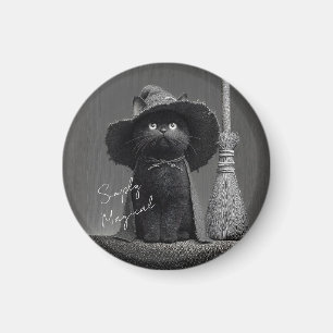 Einfach Magische Hexenkatze Magnet
