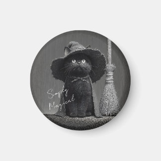 Einfach Magische Hexenkatze Magnet