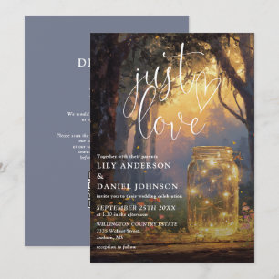 Einfach Magischer Wald Mason Jar QR Code Hochzeit Einladung