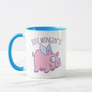 Einfach mal abheben Derpy Flying Pig Tasse
