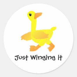Einfach mal drauf los Duck Humor Runder Aufkleber