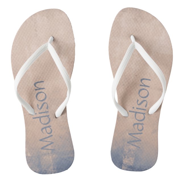 Einfach Mallow Blau abstrakt Flip Flops (Fußbett)
