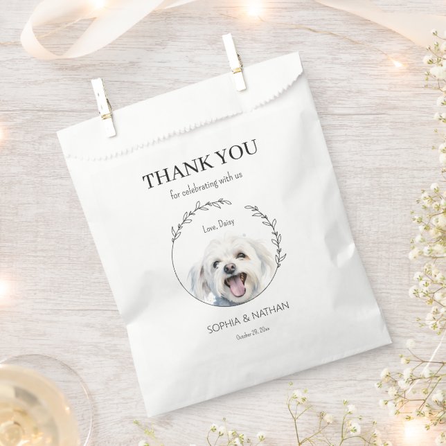 Einfach maltesischer Hund Wedding Danke Geschenktütchen (Ausgeschnitten)