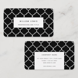 Einfach marokkanisch, schwarz und weiß visitenkarte