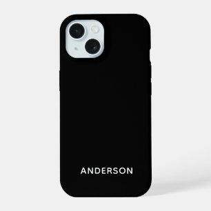 Einfach Maßgeschneidert Schwarzes iPhone 15 Hülle