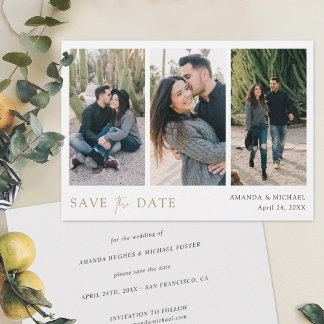 Einfach maßgeschneiderte Multi-Foto Collage Hochze Save The Date