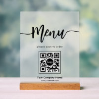 Einfach Mattierter Minimalistischer Menüskript QR-