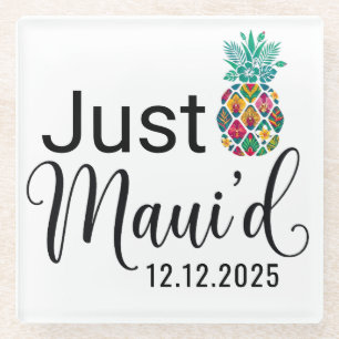 Einfach Maui Hawaii-Hochzeitspaar Glasuntersetzer