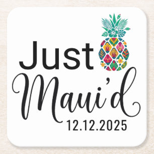 Einfach Maui Hawaii-Hochzeitspaar Rechteckiger Pappuntersetzer