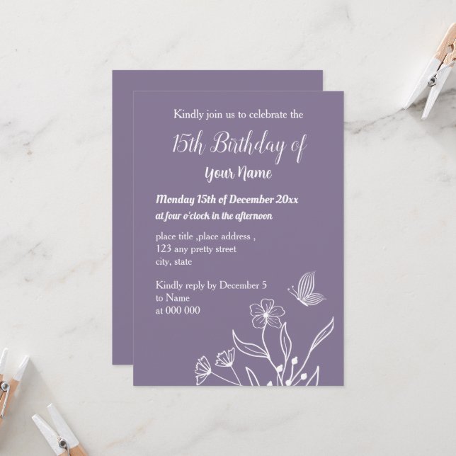 Einfach maurischer Geburtstag Einladung (Vorderseite/Rückseite Beispiel)