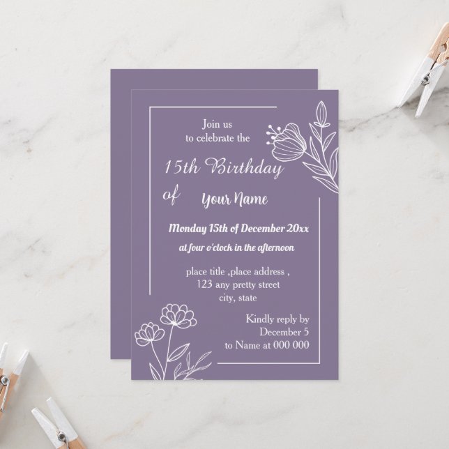 Einfach maurischer Geburtstag Einladung (Vorderseite/Rückseite Beispiel)