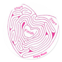 Einfach Mazes Heart Maze Sticker