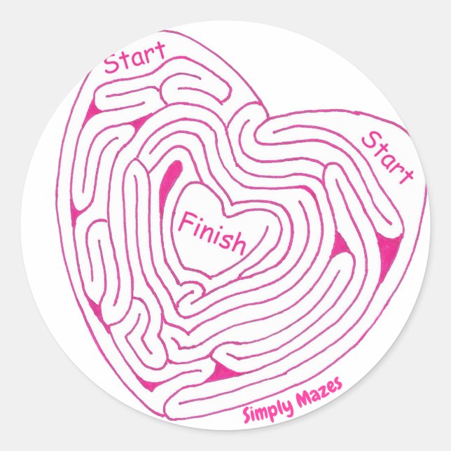 Einfach Mazes Heart Maze Sticker (Vorderseite)
