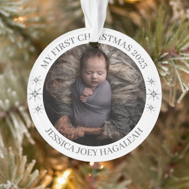 Einfach mein erstes Personalisiertes Baby Foto Ornament (Baum)