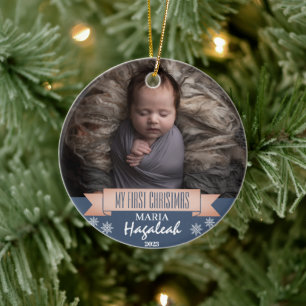 Einfach Mein erstes Weihnachten Personalisiertes B Keramik Ornament