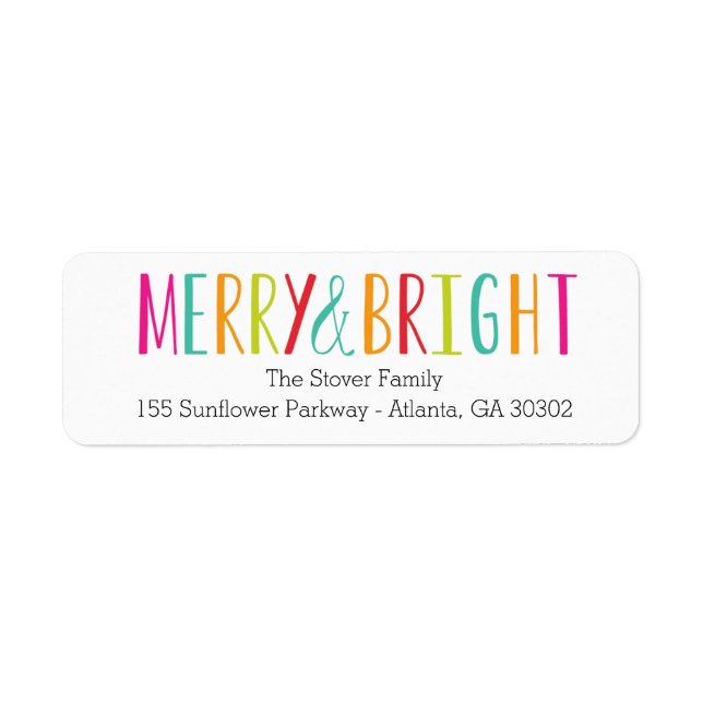 Einfach Merry & Bright Holiday Address Labels (Vorne)