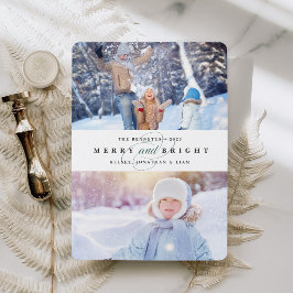 Einfach Merry | Ferienkarte für zwei Fotos Feiertagskarte