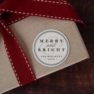 Einfach Merry   Personalisierter Urlaub Runder Aufkleber