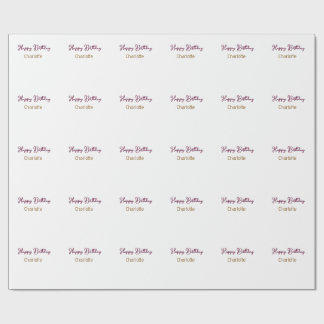 EINFACH MINIMAL.CUTIE NAME BABY herzlichen Glückwu Geschenkpapier