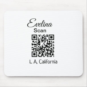 Einfach minimal deinen Namen Ort Stadt QR-Code t Mousepad