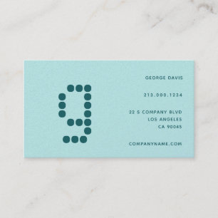 Einfach Minimal Elegante Pastel Aquamarin Grau Visitenkarte