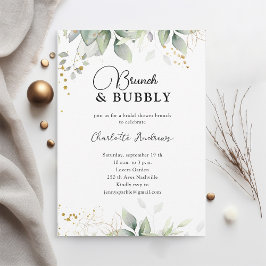 Einfach, minimal, Eukalyptus-Brautparty Einladung