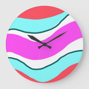 einfach minimal farbenfroh rot individuell persona große wanduhr