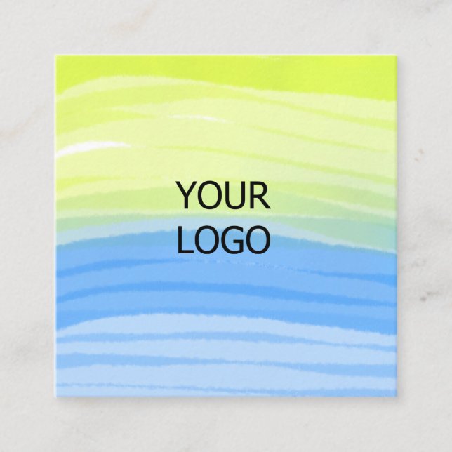 EINFACH MINIMAL FÜGEN SIE IHREN LOGO CUSTOM TEXT H QUADRATISCHE VISITENKARTE (Vorderseite)