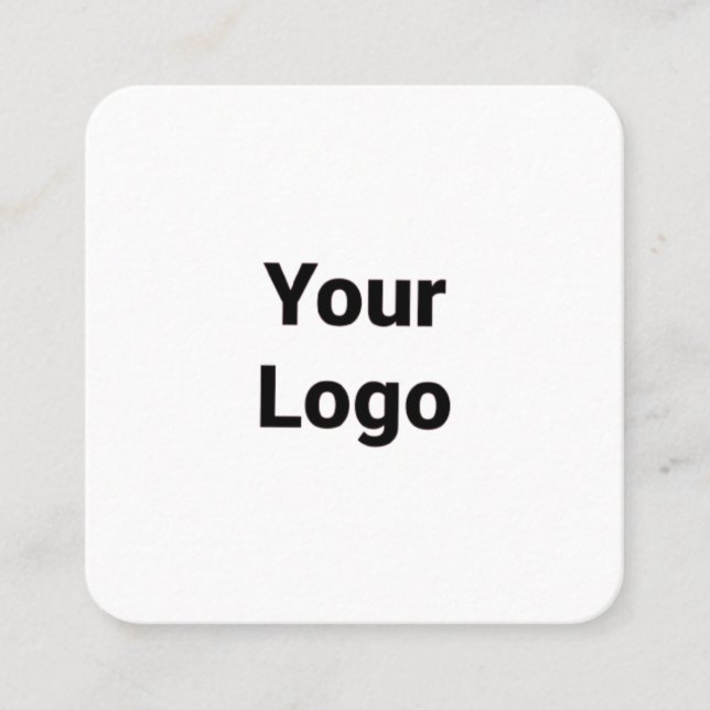 EINFACH MINIMAL FÜGEN SIE IHREN LOGO CUSTOM TEXT H QUADRATISCHE VISITENKARTE (Vorderseite)