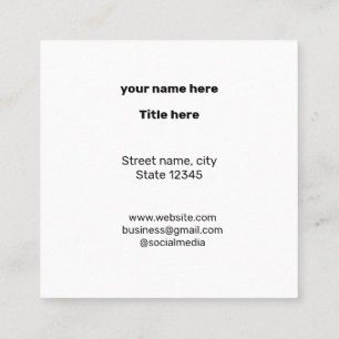 EINFACH MINIMAL FÜGEN SIE IHREN LOGO CUSTOM TEXT H QUADRATISCHE VISITENKARTE