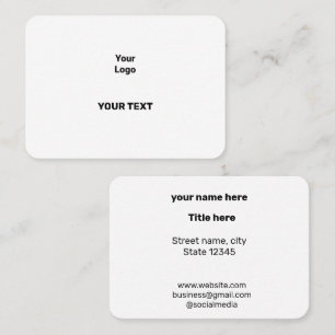 EINFACH MINIMAL FÜGEN SIE IHREN LOGO CUSTOM TEXT H VISITENKARTE