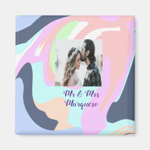 einfach minimal fügen Sie Ihren Namen Foto Pastell Magnet