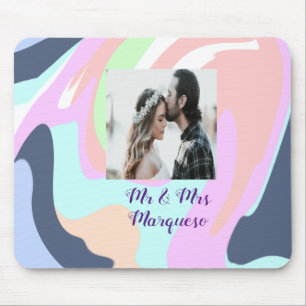 einfach minimal fügen Sie Ihren Namen Foto Pastell Mousepad