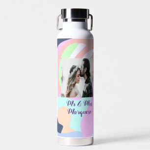 einfach minimal fügen Sie Ihren Namen Foto Pastell Trinkflasche