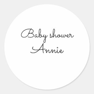 einfach minimal fügen Sie Ihren Namen Text Baby Sh Runder Aufkleber