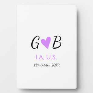 EINFACH MINIMAL Fügen Sie Ihren Paarnamen Stadtnam Fotoplatte