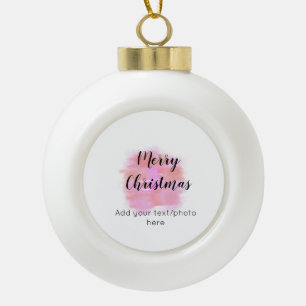 einfach minimal fügen sie ihren text foto frohe we keramik Kugel-Ornament