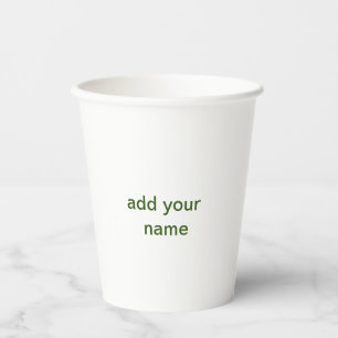 Einfach minimal grün füge deinen Text Namen Foto h Pappbecher