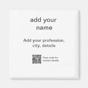 Einfach minimal grün füge deinen Text Namen Scan Q Magnet