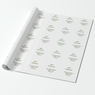 Einfach minimal grün fügen Sie Ihren Text Namen Fo Geschenkpapier