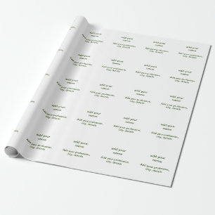Einfach minimal grün fügen Sie Ihren Text Namen Fo Geschenkpapier