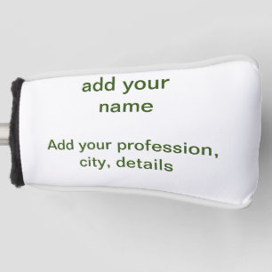 Einfach minimal grün fügen Sie Ihren Text Namen Fo Golf Headcover