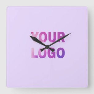 einfach minimal hier Text für Logo/Design einfügen Quadratische Wanduhr