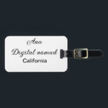Einfach minimal Ihren Namen Text Platz Kalifornien Gepäckanhänger<br><div class="desc">Entwurf</div>
