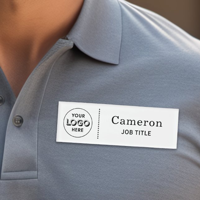 Einfach-Minimal-Logo-Mitarbeiter Namenschild (Von Creator hochgeladen)