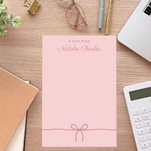 Einfach Minimal Moderne Rosa Schleife Trendig Post-it Klebezettel