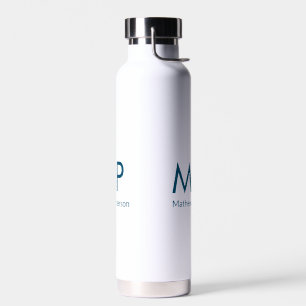 einfach minimal monogramm name buchstabe elegant t trinkflasche