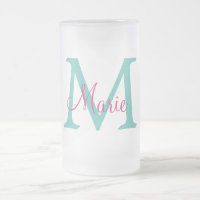 einfach minimal Name Monogramm grün pink blau t